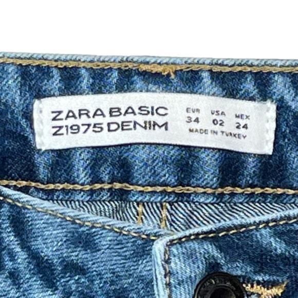 Zara Basics Z1975 Denim - Crop with Reversible Sequins - Size 2 - Picture 6 of 7